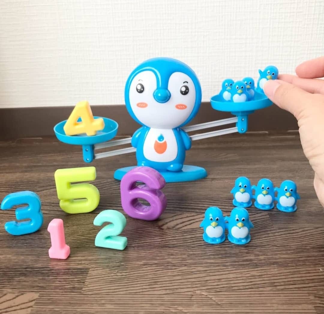 Kit d'apprentissage des mathématiques avec balance pingouin - 100
