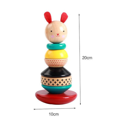 JOUET À EMPILER LAPIN EN BOIS - Jouets pour la motricité fine