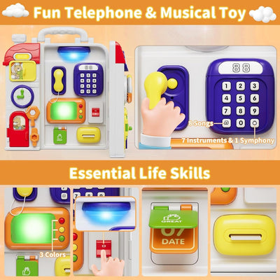 Tabla de actividades Montessori sensoriales múltiples para niños pequeños - 213