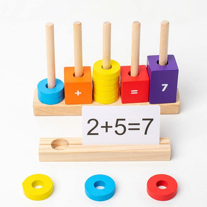 Wooden Math Learning Number Stacking Blocks - 068