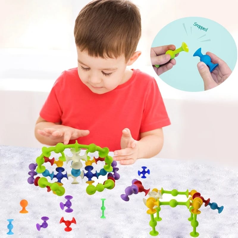 36 Pieces Suction Cups Sensory Construction Building Blocks - 009