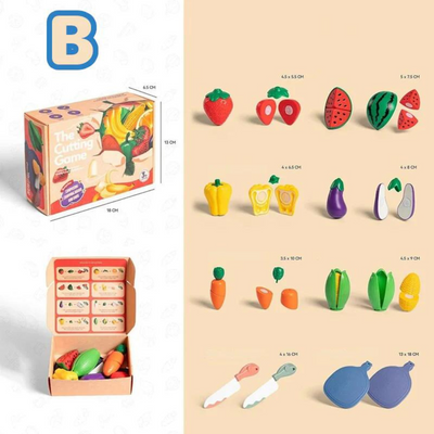 Fruitigo – Apprendre et Jouer – Ensemble de fruits à découper Montessori