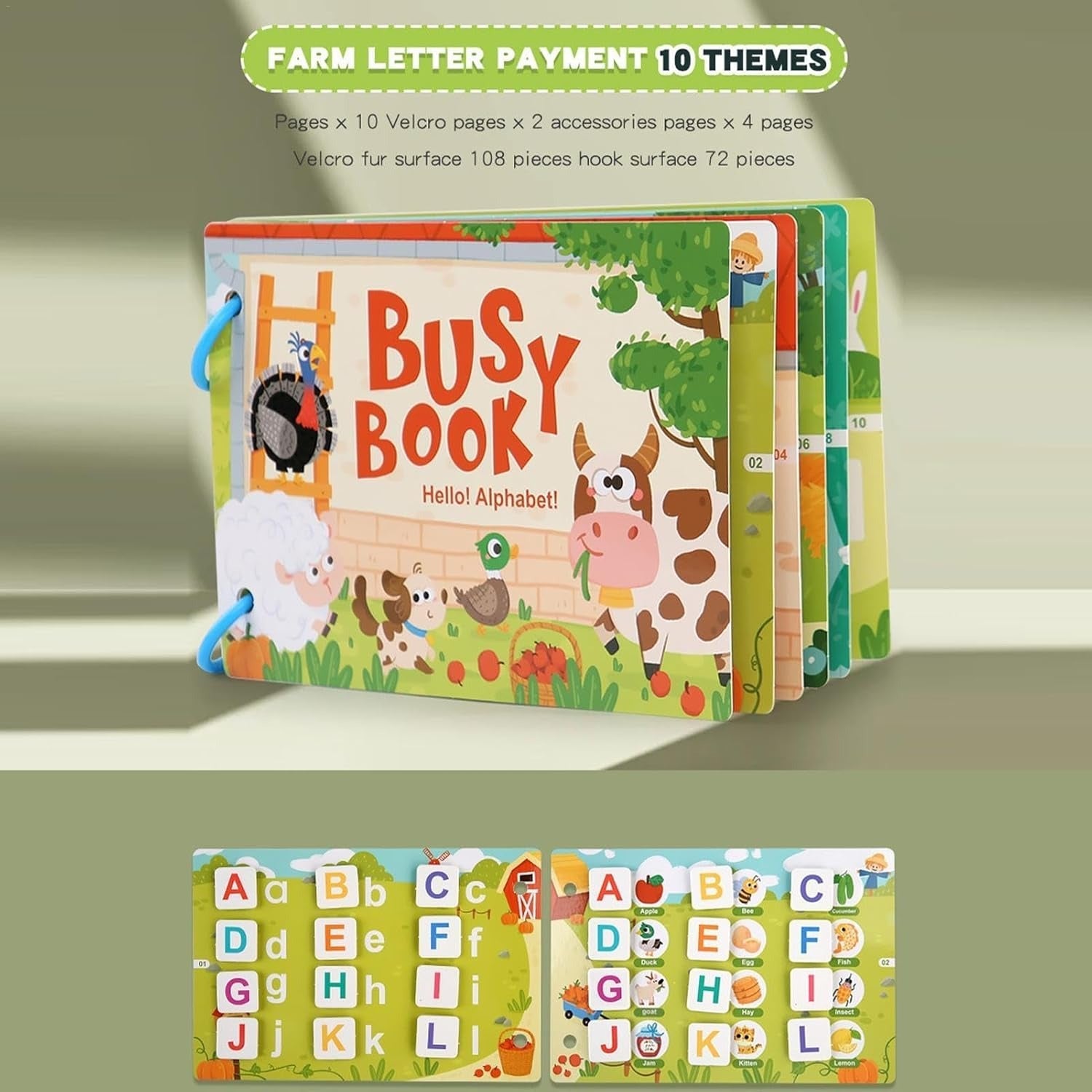 DIY Activity Busy Book for Toddlers Alphabet - 610