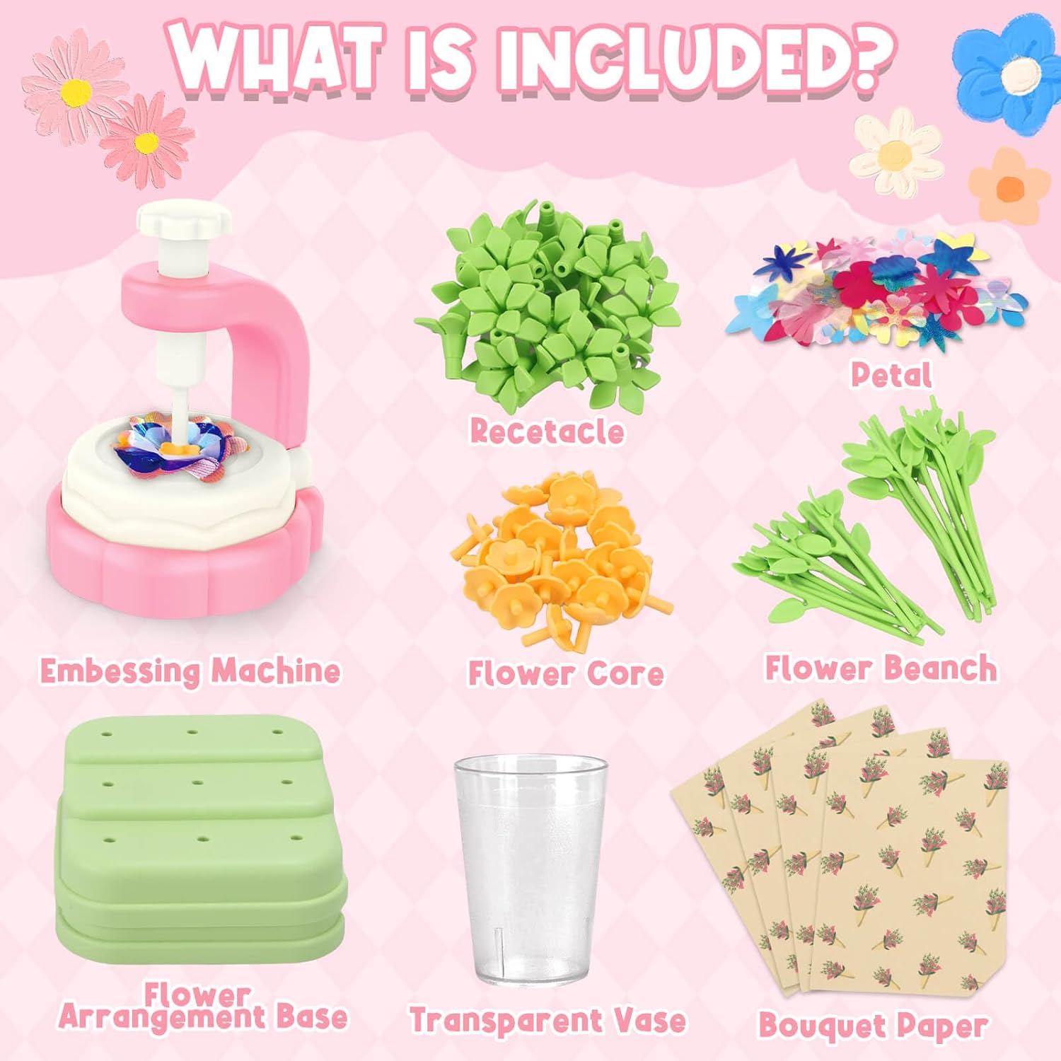 Fidtoy DIY Bouquet de Fleurs en Tissu Machine à Tricoter – Jouet Éducatif Créatif pour Enfants