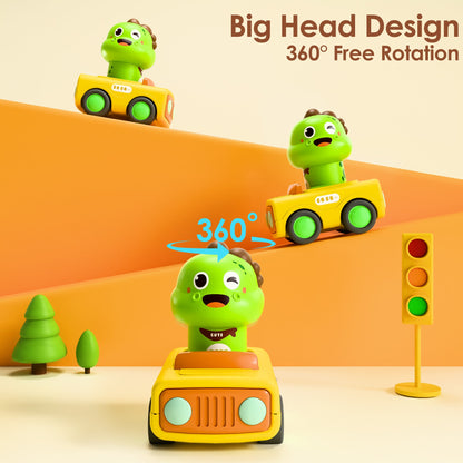 Dino Press and Go Vehicle Car Toys, Animal Racing Cars