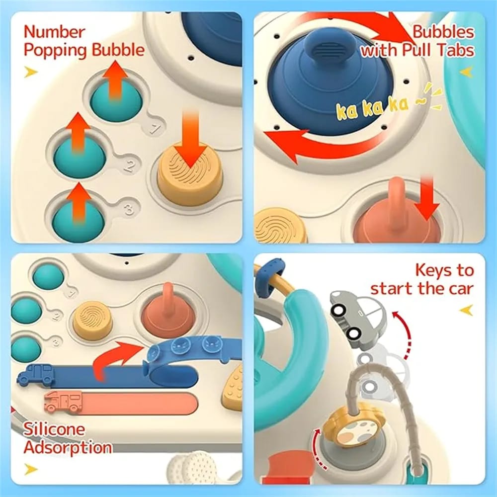 Busy Activity Steering Wheel Baby Pull String Toy - 583