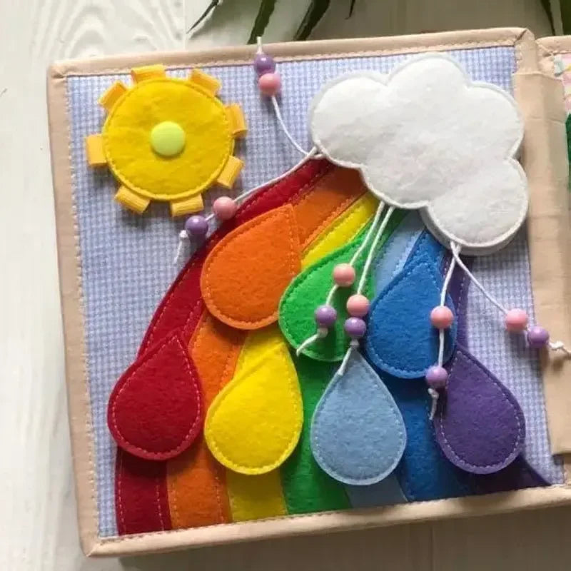 Fidtoy Felt Montessori Activity Book – 16 Page Busy Book for Toddlers