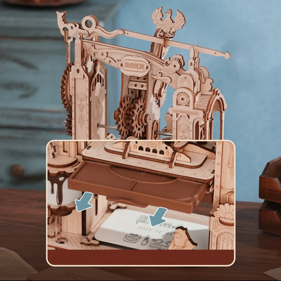 Presse d'Imprimerie Classique Mécanique Puzzle en Bois 3D