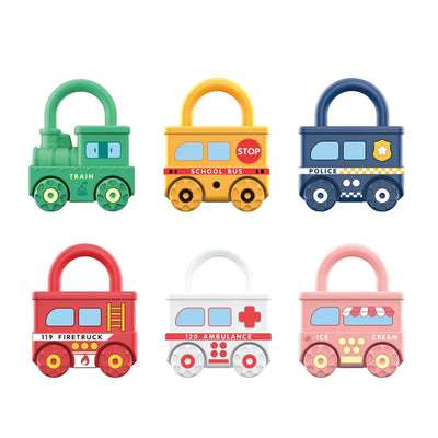 Fidtoy Unlock Train Team – Múltiples Vagones de Tren con Cerraduras para Niños