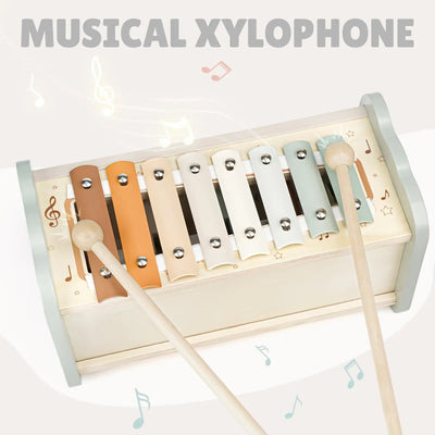 Juego de juguetes musicales sensoriales Fidtoy para niños pequeños - Juguete educativo de madera Montessori