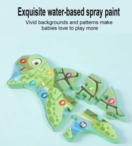 3D Animal Pattern Jigsaw Number Puzzle Random Animals - 322