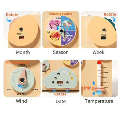 Montessori Busy Board with LED Light – Wooden Sensory Activity Toy for Toddlers