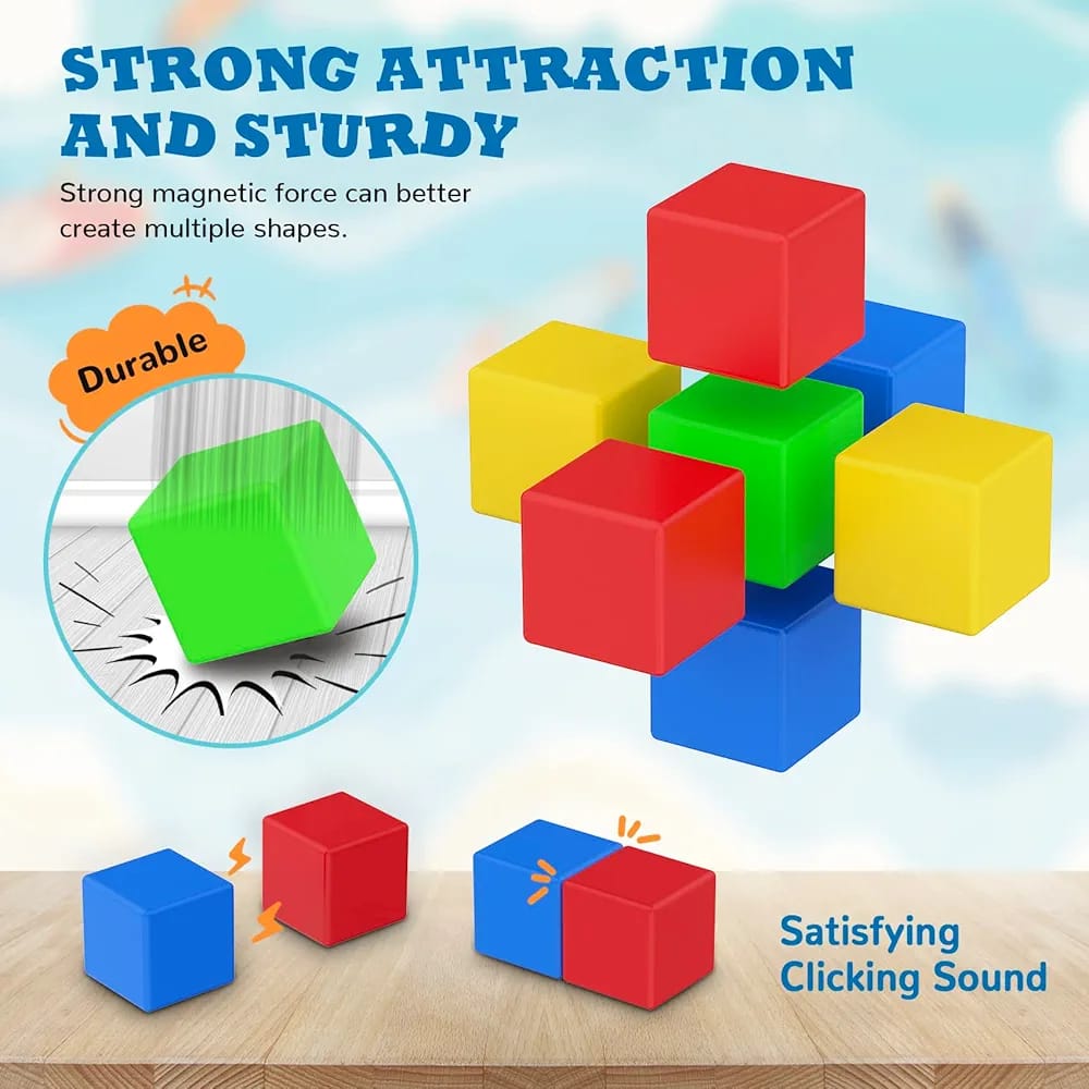Colorful Magnetic Cube Learning Blocks Set 3 x 3 cm cube - 610
