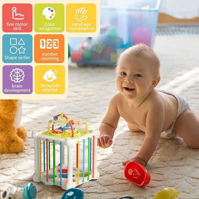 Cubo de aprendizaje de formas y actividades multifunción para bebés - 03C