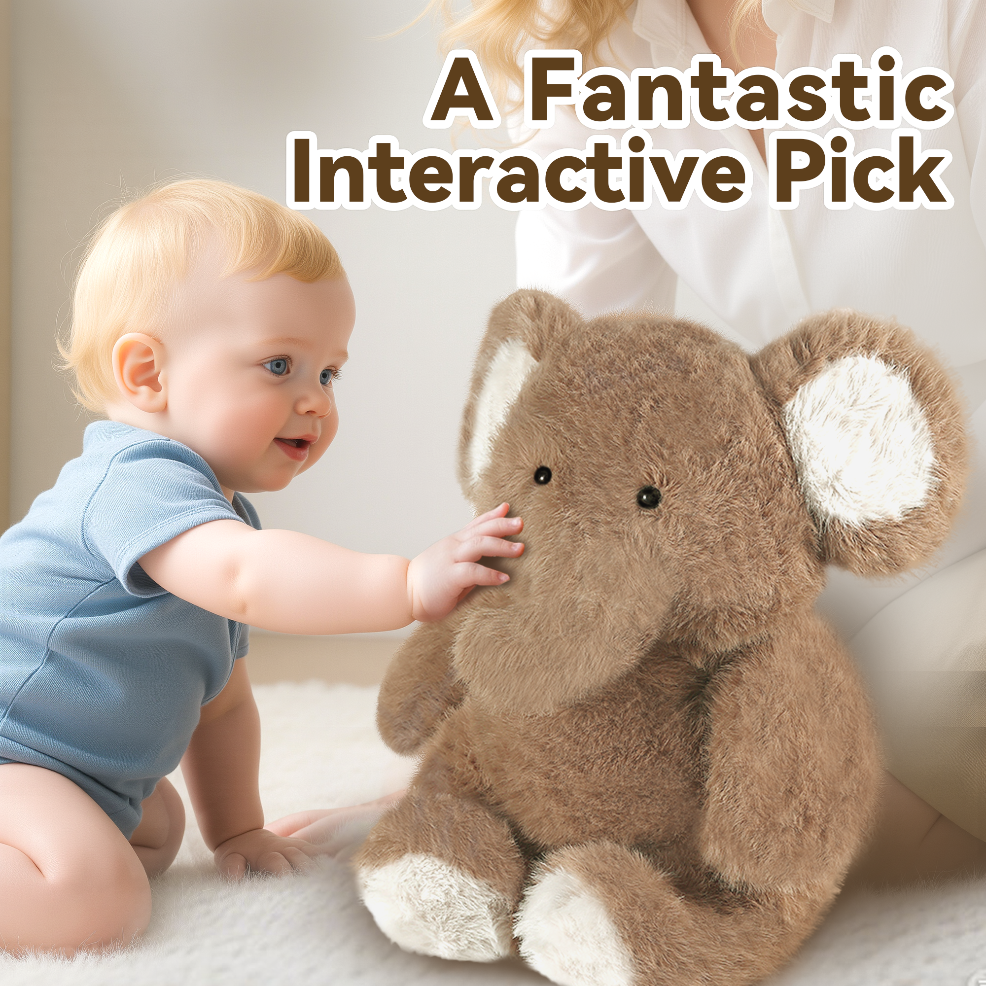 Elephant Stuffed Animal, Soft Baby Plush Elephant Toy