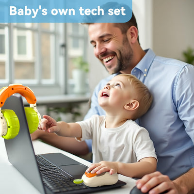 Fidtoy Ensemble Casque Musical et Jouet Souris pour Bébé