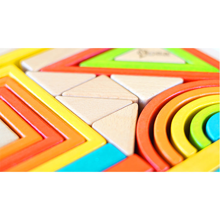 Premium Wooden Blocks Set Creative Blocks Rainbow Blocks and More- Open ended wooden toys