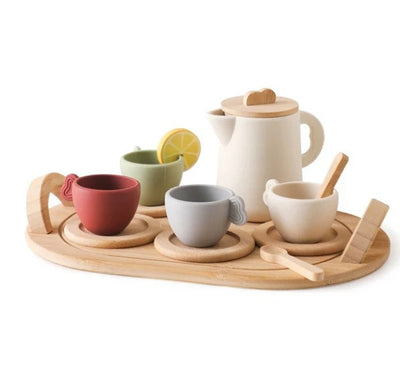 Service à thé en bois
