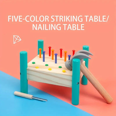 Interactive Nailing Wooden Table Activity Hammering Bench - 603