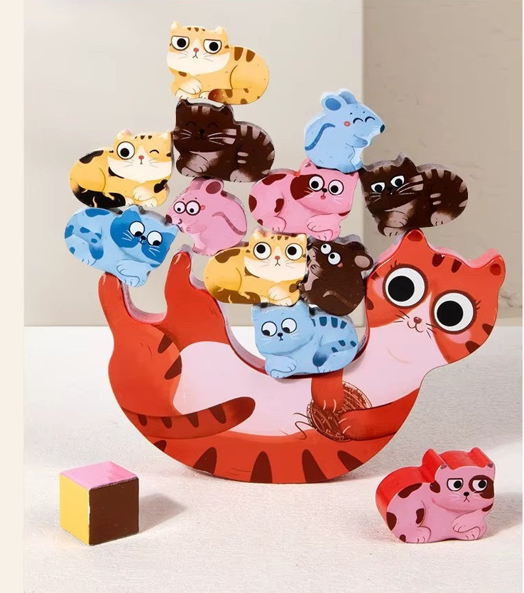 Wooden Kitten Balance 14 pieces Learning Toy