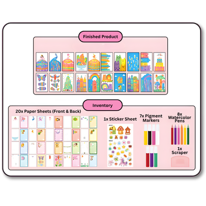 Kids Paint Set with Rollable Stencils – Creative Art & Colour Squeeze Painting Kit