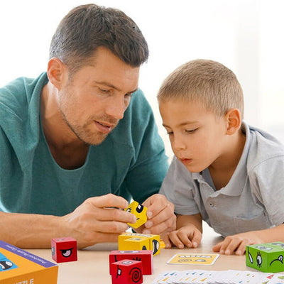 Cube éducatif Montessori – Casse-tête Tangram pour enfants