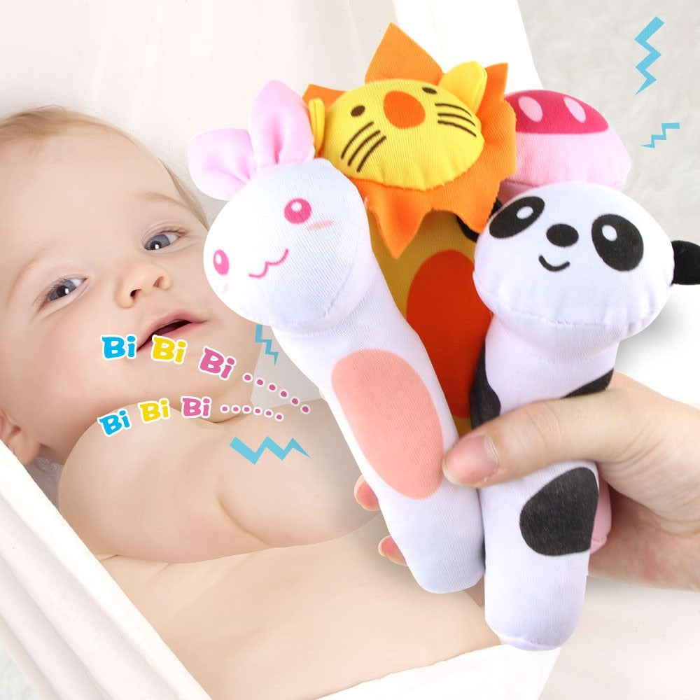 Soft Sound Animal Hand bells Plush Squeeze Rattle - 669