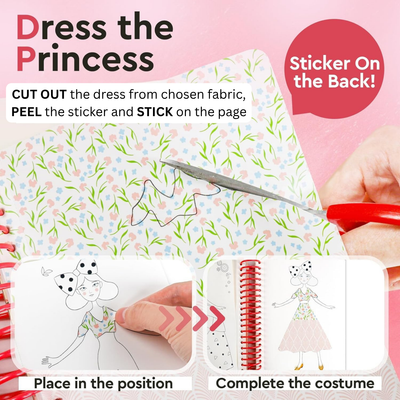 Pequeña Diseñadora - Club Mágico | Diseño de moda con telas, pegatinas de accesorios, colores
