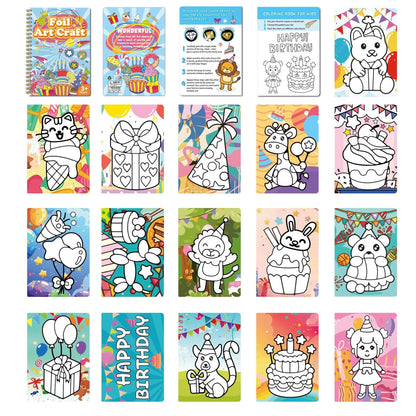 Foil Art Craft Kit | Sparkly Birthday-Themed Creative Set for Kids