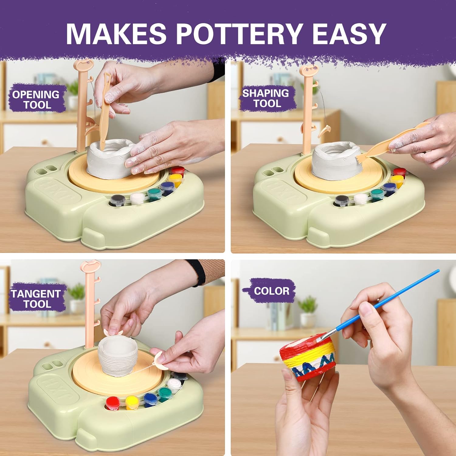 Machine électrique de poterie DIY avec peintures - 30A