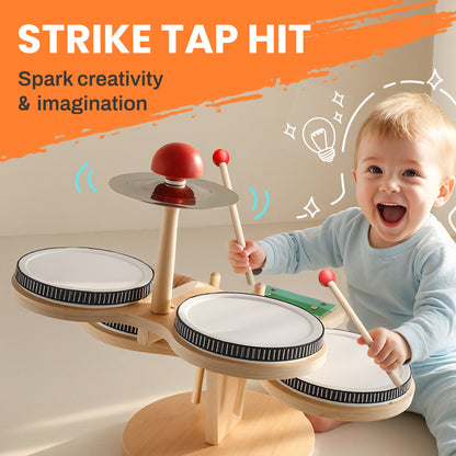 Toddler Wooden Drum Set