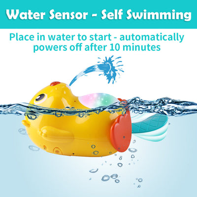 Fidtoy Jouet de Bain Castor avec Jet d'Eau et Lumières