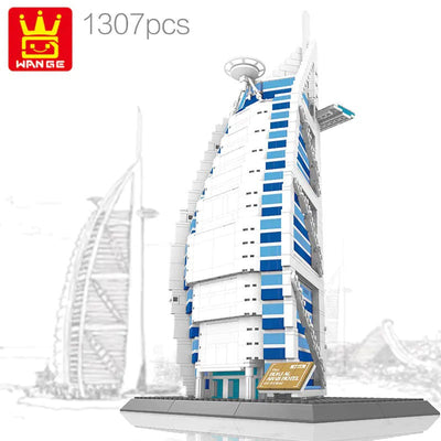Hôtel Burj Al Arab Dubaï Maquette de Construction Briques 1307 Pièces - 220