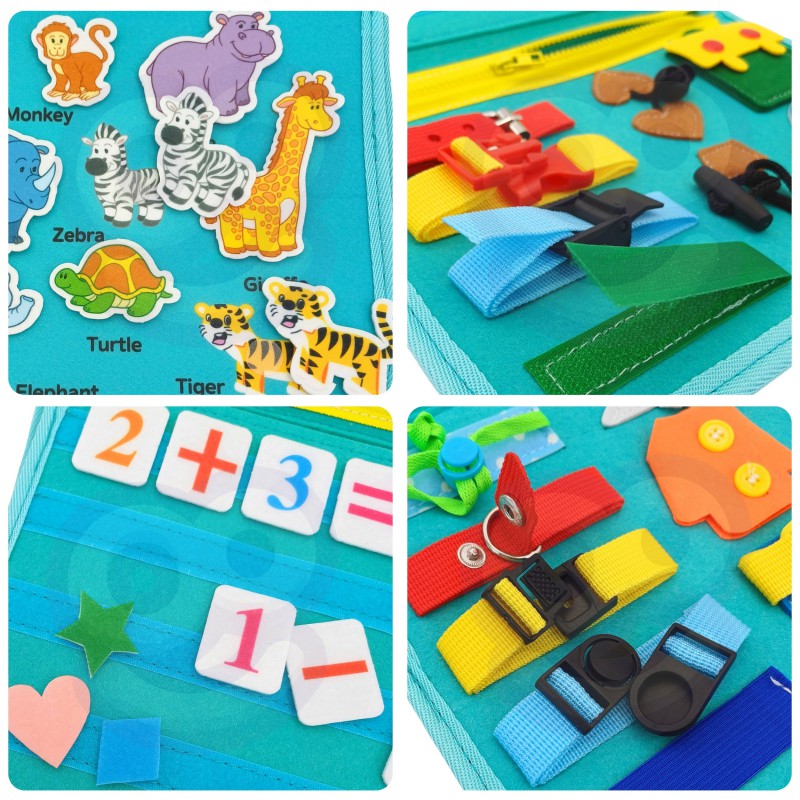 Busy Dinosaur Montessori Sensory Book 4 Double Sided Pages - 071