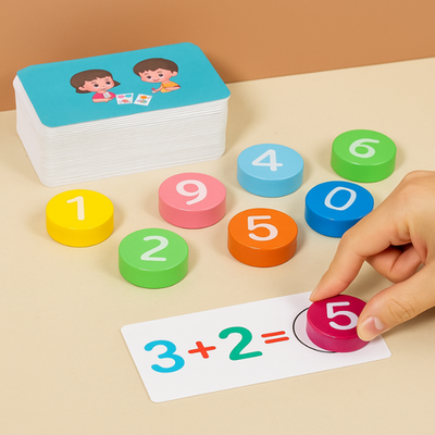 Tarjetas de aprendizaje de matemáticas Montessori - Tarjetas didácticas de cálculo numérico para niños