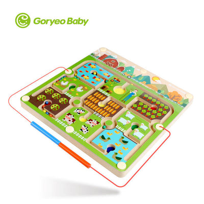Tableau magnétique Goryeo Baby Farm Maze - Jouets de motricité fine pour enfants