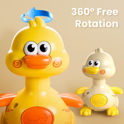 Fidtoy Press to Go Duck Car Toys Set for Toddlers
