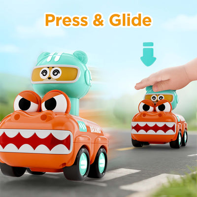 Fidtoy Press to Go Animal Car Toy for Toddlers
