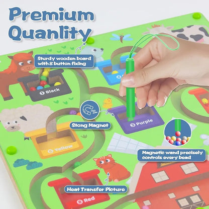 2in1 Color Magnet Maze Bead Ball and Alphanumeric Tracing Board