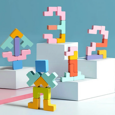 Fidtoy Wooden Stacking Puzzle Toy