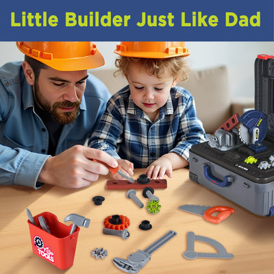 Fidtoy Kids Juego de Banco de Herramientas de Juguete de Construcción para Niños