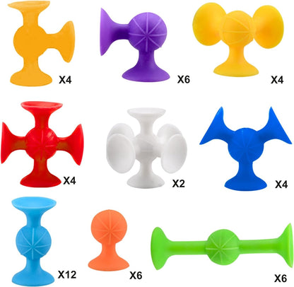 Suction Silicone Cup Sensory Connector Jar 48 pieces