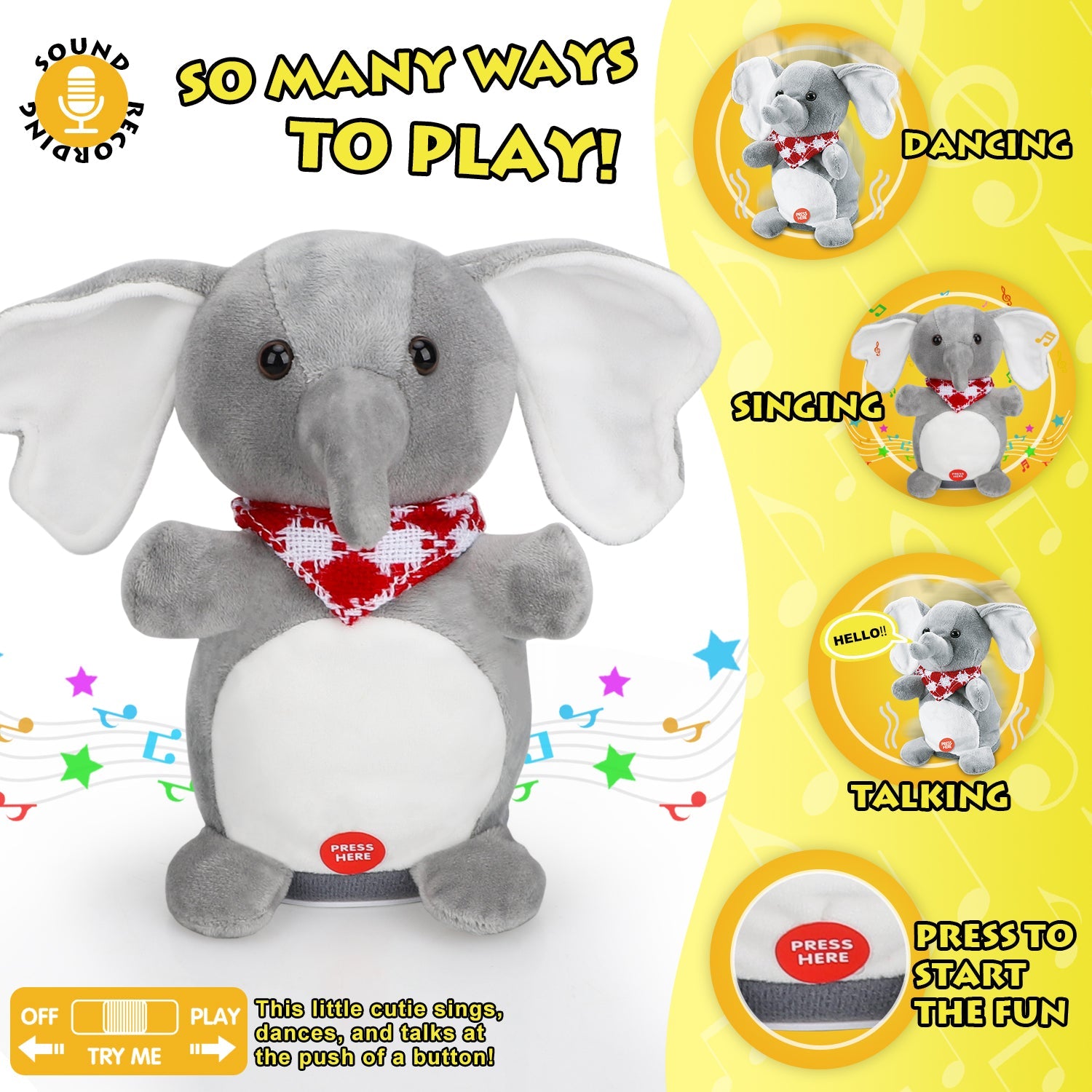 Plush Elephant Baby Musical Toys