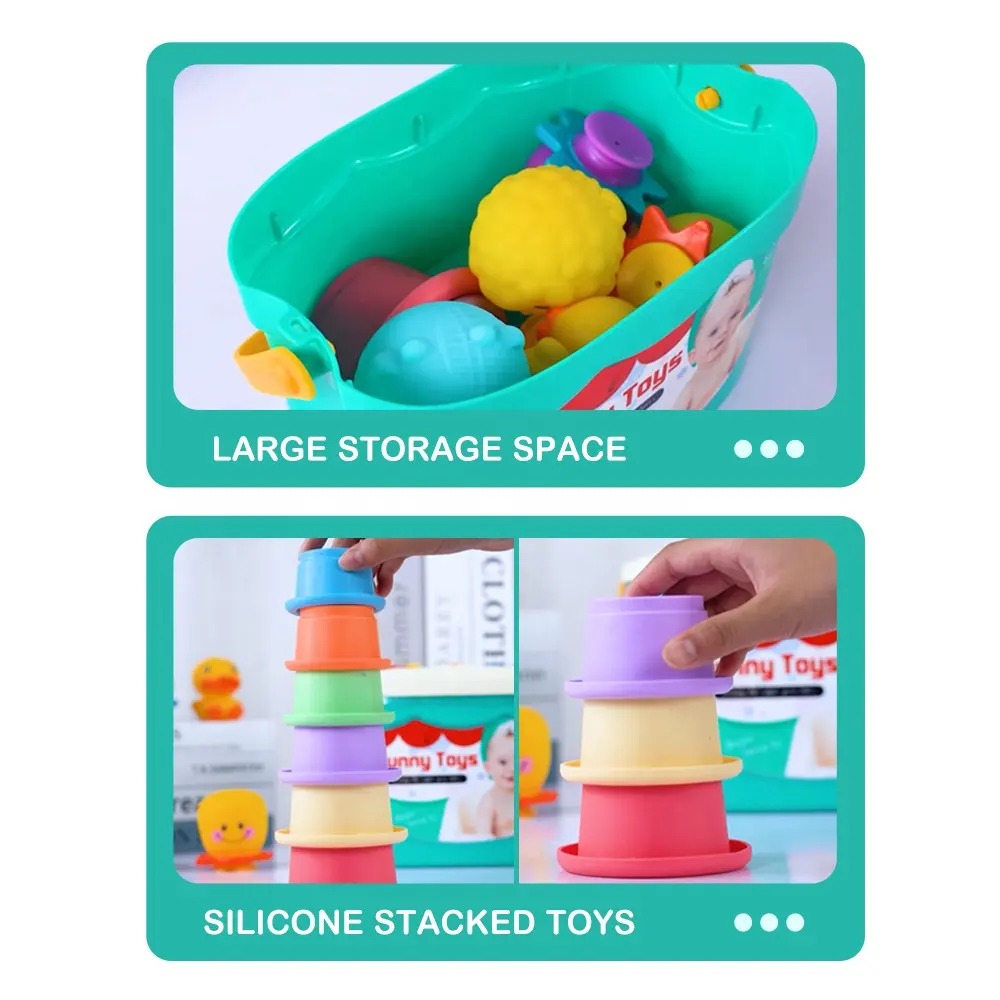 2in1 Silicon Shape Sort and Stacking Bath Toy - 933
