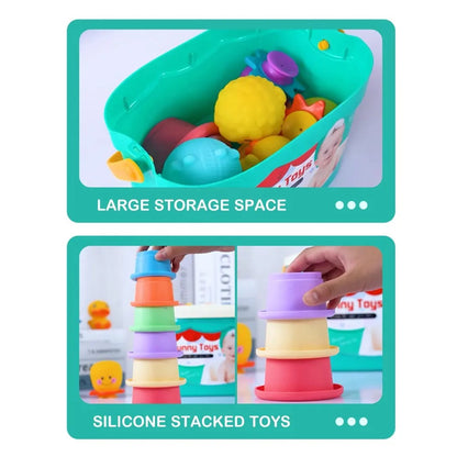 2in1 Silicon Shape Sort and Stacking Bath Toy - 933