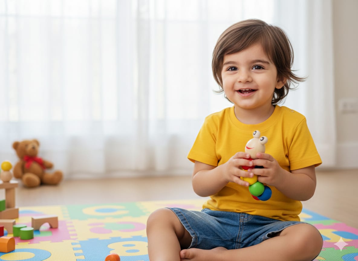 Wooden Colorful Movable Caterpillar Rattle - 017