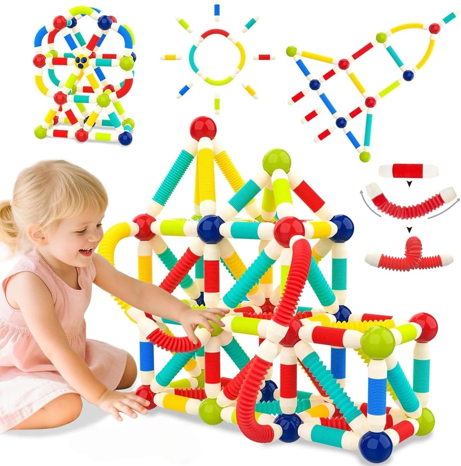 Pop Tube Magnetic Sticks Puzzle with Character -158