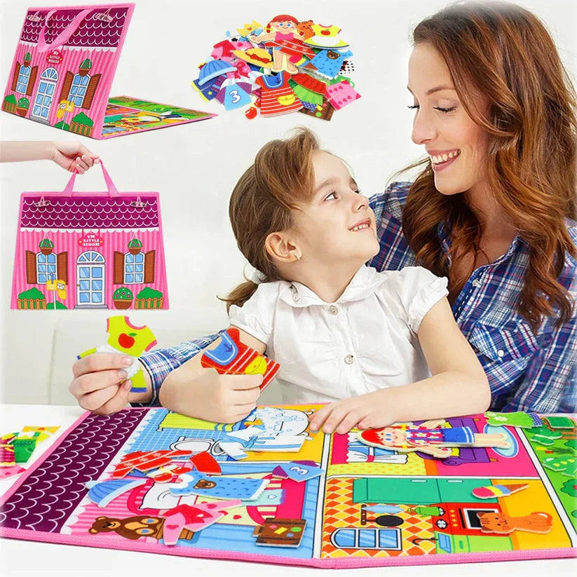 Montessori Busy Board - Dress Up Toy for Toddler Girls