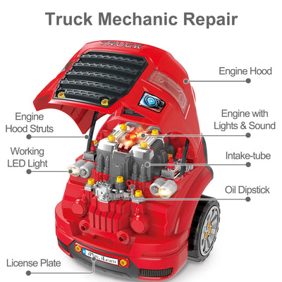 Fidtoy Truck Engine Repair Toy Set for Kids 3+ Mechanic Play