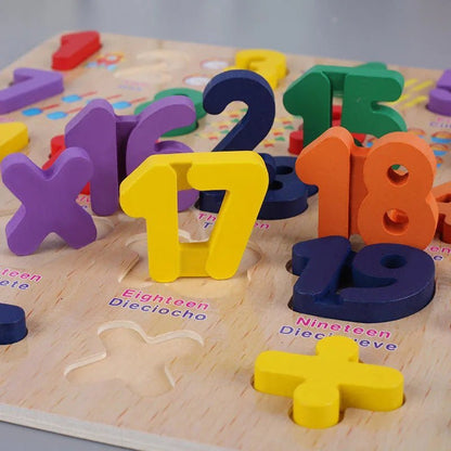 3D Wooden Alphabet & Number Board Combo – Capitals, Lowercase & Pictures